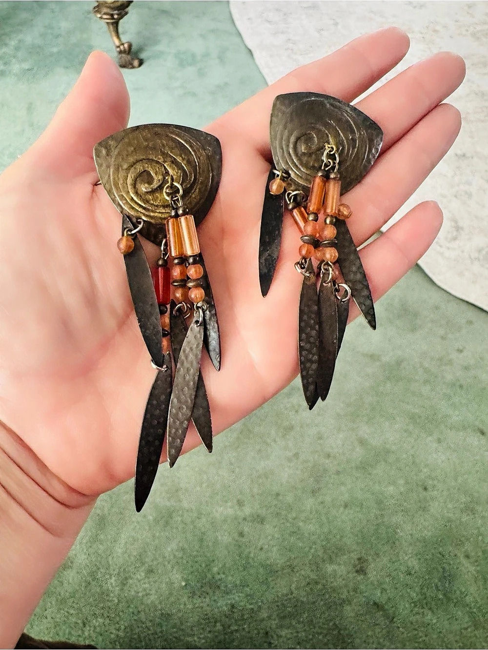 Vintage Tabra bohemian dangle earrings